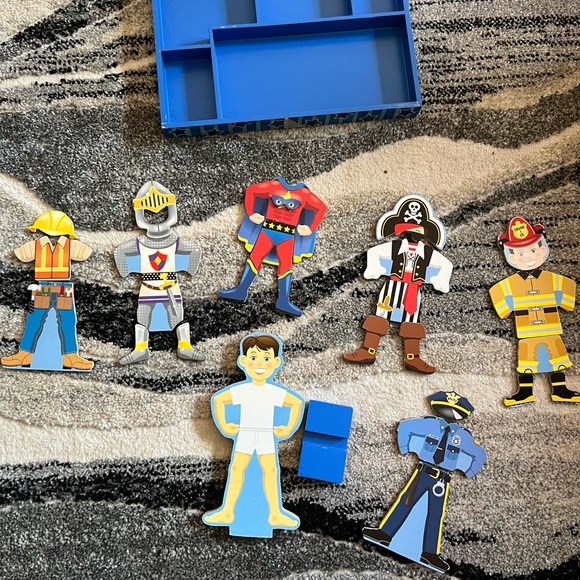 Melissa and Doug Joey wooden figure with outfits. Box included with pieces. - Picture 2 of 2